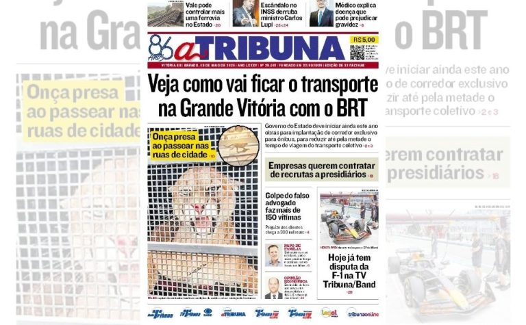 Confira os destaques do jornal A Tribuna deste sábado