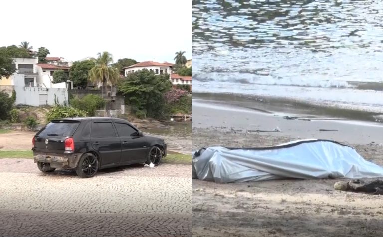 Corpo é encontrado em local onde carro caiu no mar em Vitória