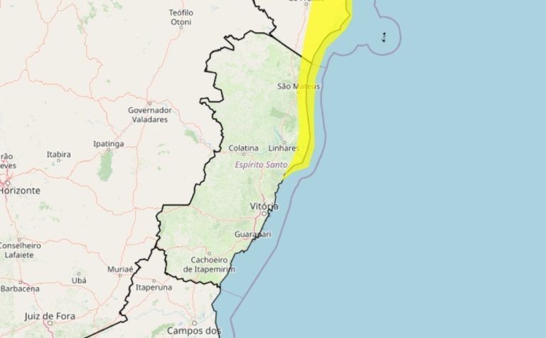 Inmet emite alerta de fortes chuvas para o Litoral Norte do ES