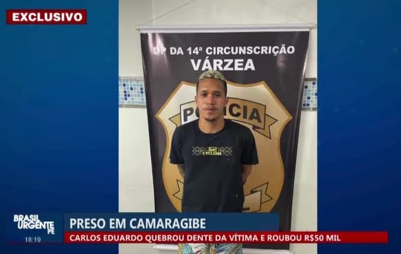 Polícia prende bandido que quebrou dente de mulher com murro em roubo