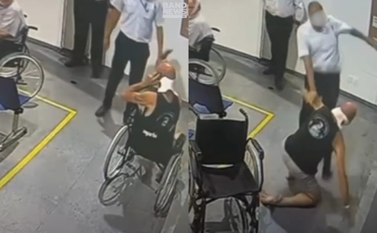 Segurança de hospital em SP agride paciente em cadeira de rodas; veja vídeo