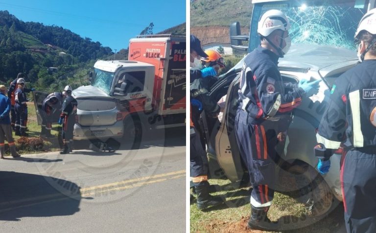 Acidente entre carro e caminhão deixa dois mortos em Domingos Martins