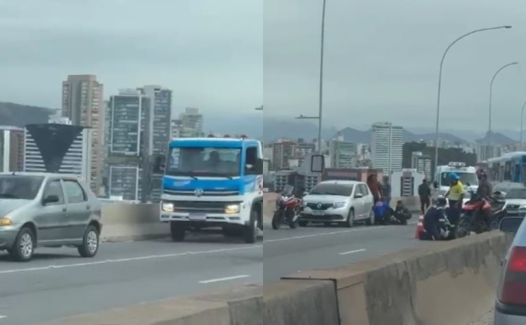 Acidente na Terceira Ponte deixa feridos e interdita faixas no sentido Vila Velha