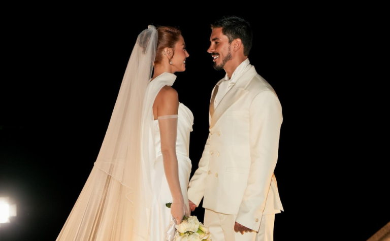 Atriz Giovanna Lancellotti e herdeiro do jogo do bicho se casam no Rio de Janeiro