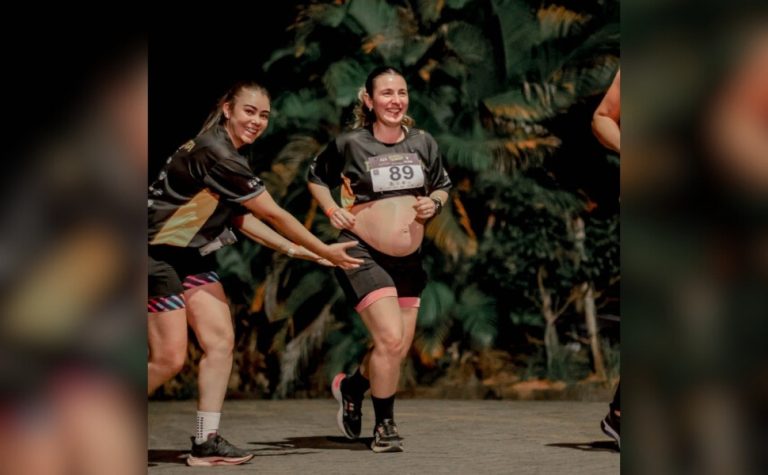 Com 35 semanas de gravidez, atleta amadora completa 7 km em corrida de rua