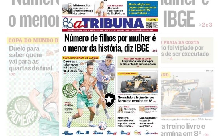 Confira os destaques do jornal A Tribuna deste sábado