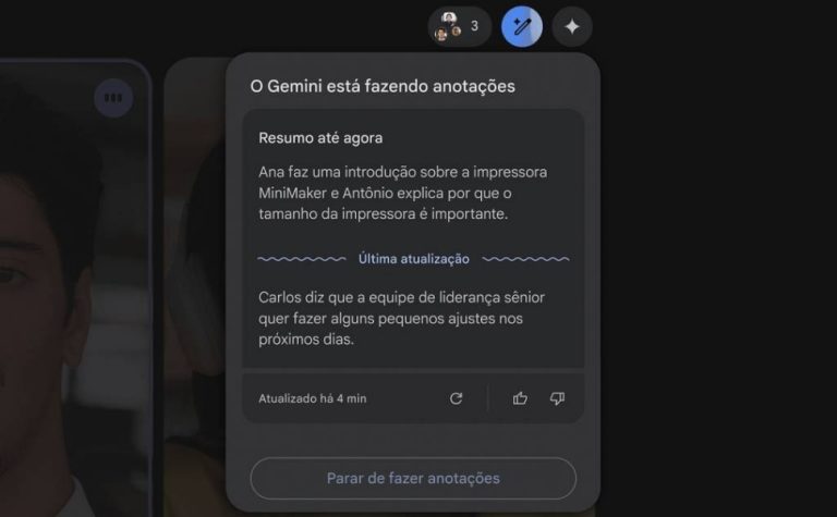 IA do Google agora resume e transcreve chamadas do Meet
