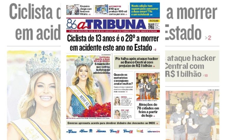 Confira os destaques do jornal A Tribuna desta quinta-feira