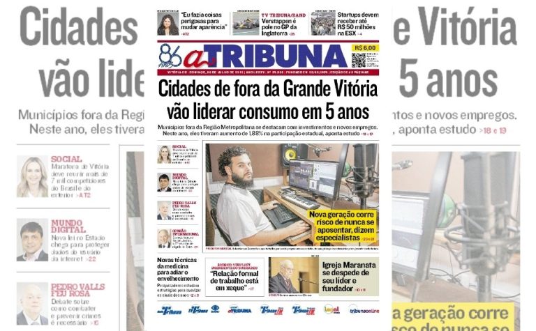 Confira os destaques do jornal A Tribuna deste domingo