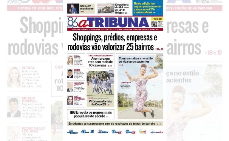 Confira os destaques do jornal A Tribuna deste domingo