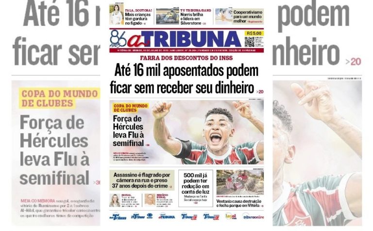 Confira os destaques do jornal A Tribuna deste sábado