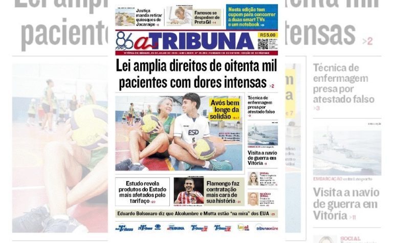 Confira os destaques do jornal A Tribuna deste sábado