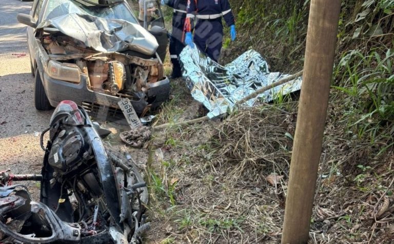Motociclista morre em colisão com carro na Região Serrana do ES