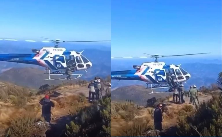 Turista com hipotermia é resgatado de helicóptero no Pico da Bandeira