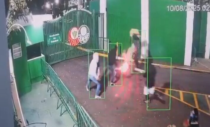Academia de Futebol do Palmeiras é alvo de ataque com rojões; veja vídeo