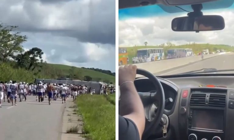 Acidente com ônibus da torcida do Bahia deixa feridos na BR-101 a caminho do Recife