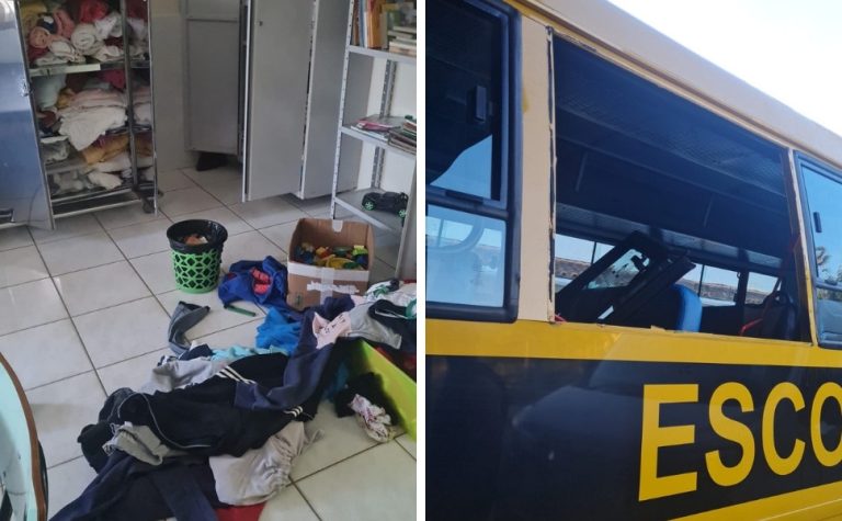Bandidos invadem Pestalozzi em Santa Teresa e quebram até ônibus
