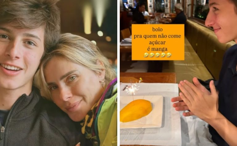 Carolina Dieckmmann faz manga virar bolo no aniversário do filho e rebate críticas