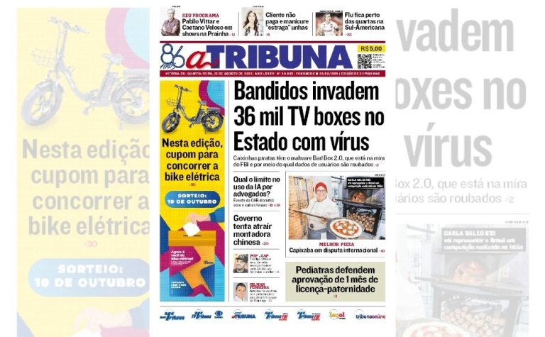 Confira os destaques do jornal A Tribuna desta quarta-feira