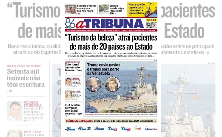 Confira os destaques do jornal A Tribuna desta quarta-feira