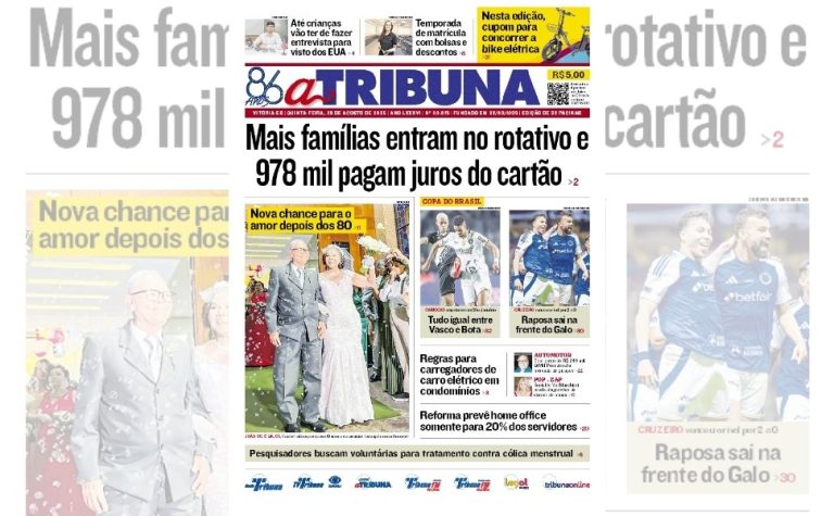 Confira os destaques do jornal A Tribuna desta quinta-feira
