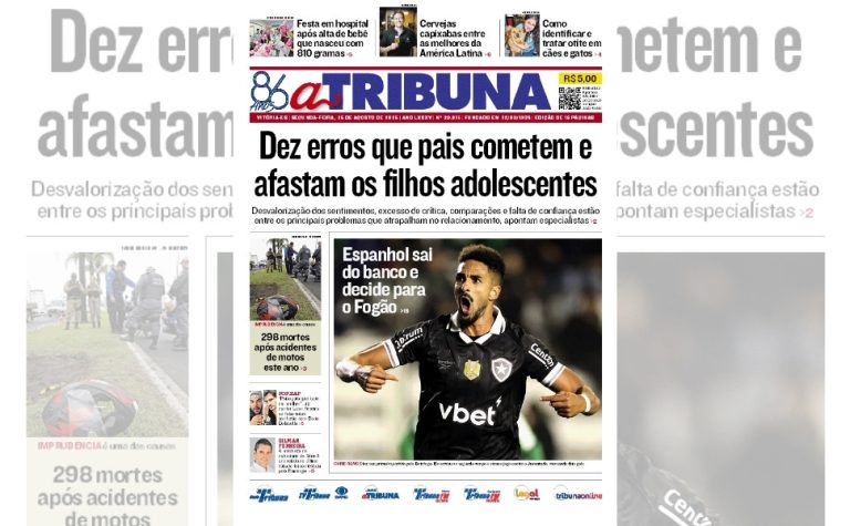 Confira os destaques do jornal A Tribuna desta segunda-feira