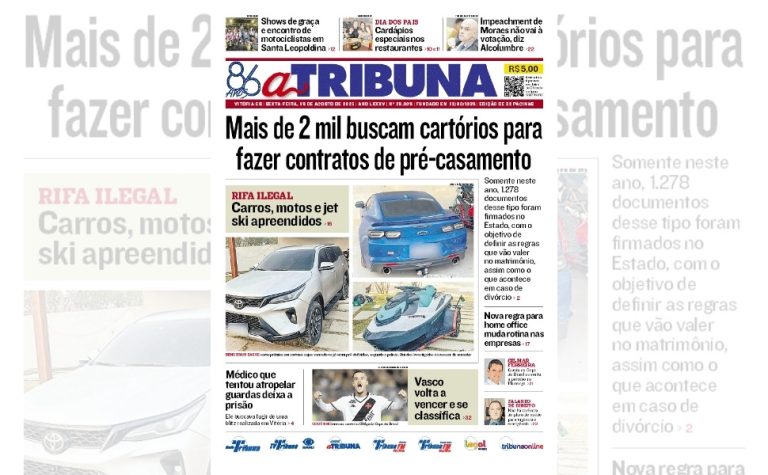 Confira os destaques do jornal A Tribuna desta sexta-feira