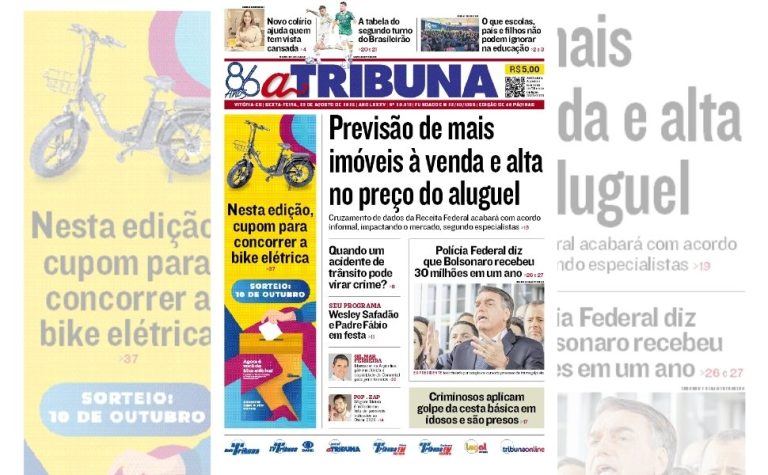 Confira os destaques do jornal A Tribuna desta sexta-feira