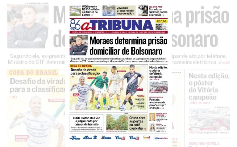 Confira os destaques do jornal A Tribuna desta terça-feira