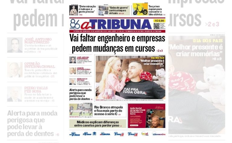 Confira os destaques do jornal A Tribuna deste domingo