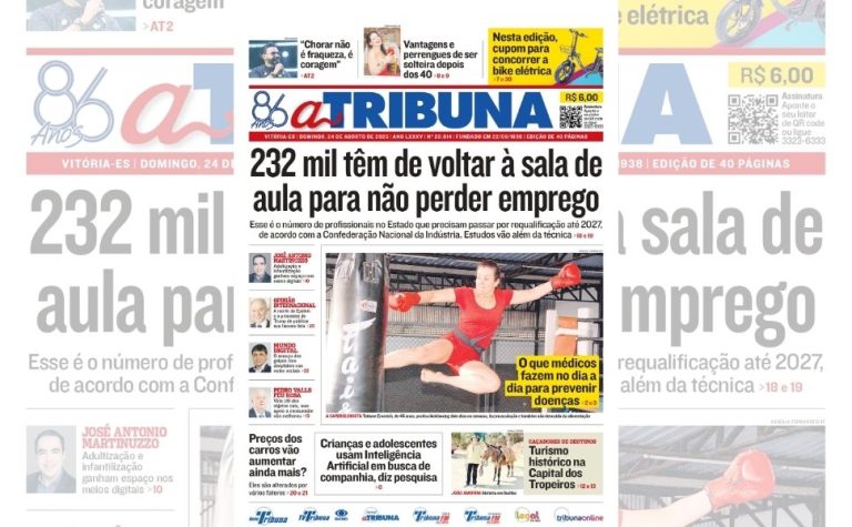 Confira os destaques do jornal A Tribuna deste domingo 24