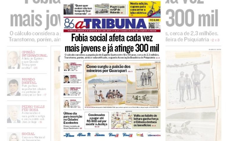 Confira os destaques do jornal A Tribuna deste domingo