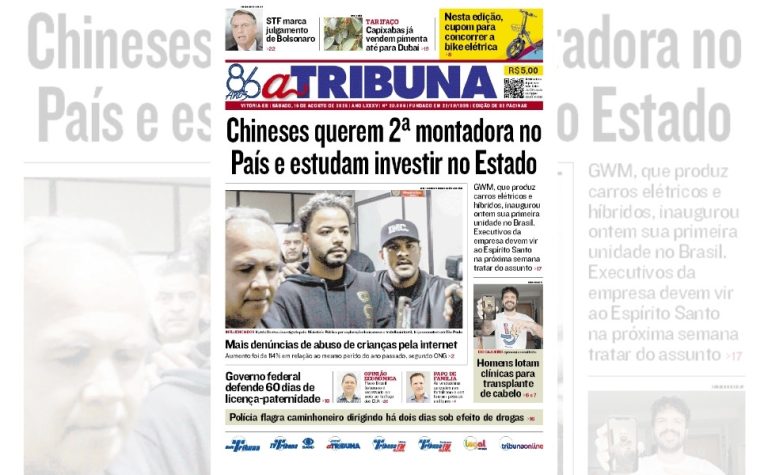 Confira os destaques do jornal A Tribuna deste sábado