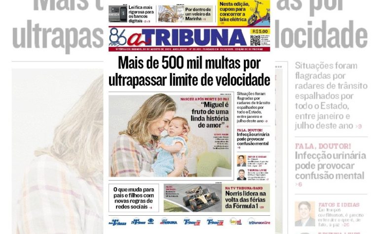 Confira os destaques do jornal A Tribuna deste sábado