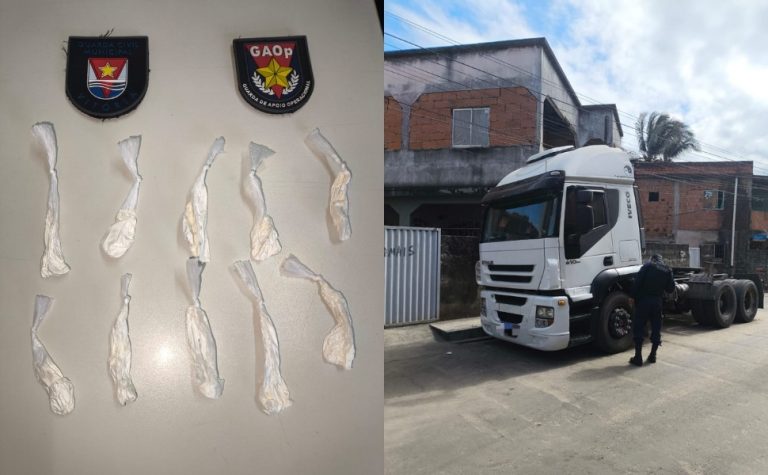 Droga encontrada em para-choque de carreta é apreendida pela Guarda de Vitória