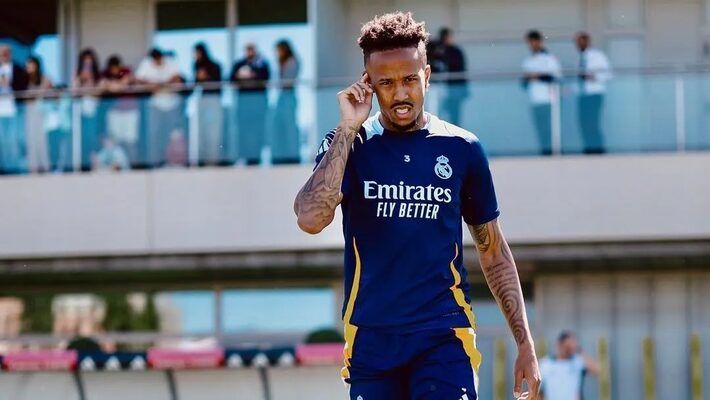 Éder Militão marca golaço de antes do meio-campo em treino do Real Madrid; assista
