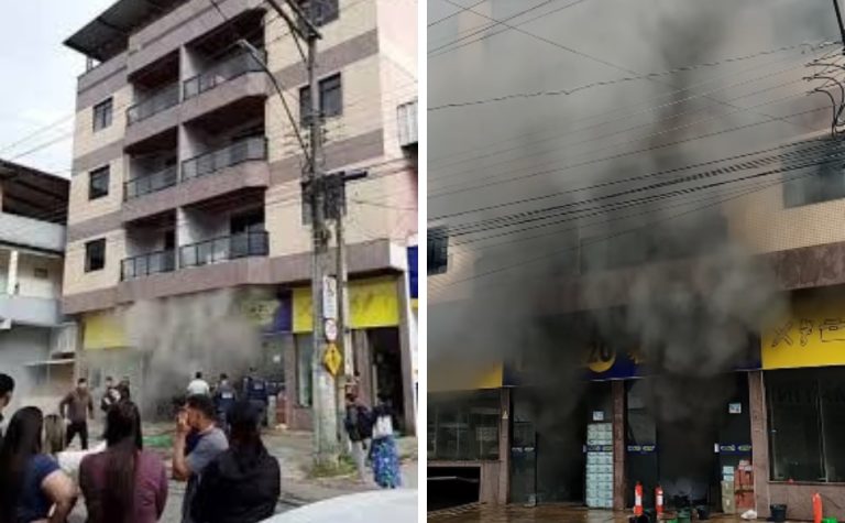 Loja fica destruída após incêndio no Sul do ES