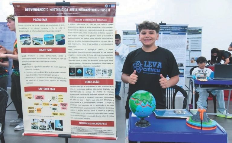 Capixaba de 11 anos cria museu virtual para estudar poder da areia monazítica