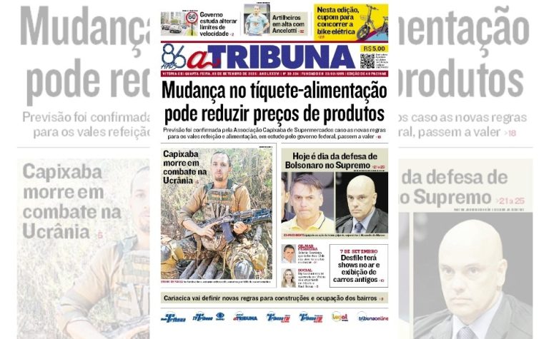 Confira os destaques do jornal A Tribuna desta quarta-feira