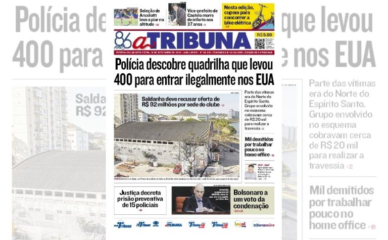 Confira os destaques do jornal A Tribuna desta quarta-feira