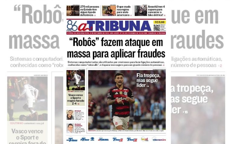 Confira os destaques do jornal A Tribuna desta segunda-feira