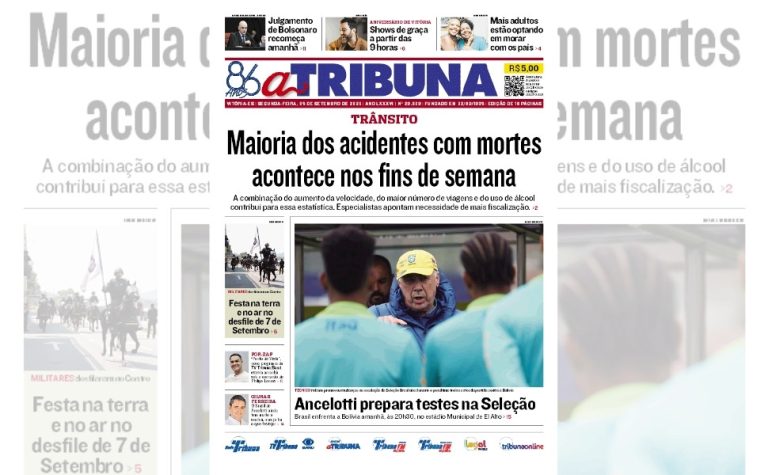 Confira os destaques do jornal A Tribuna desta segunda-feira