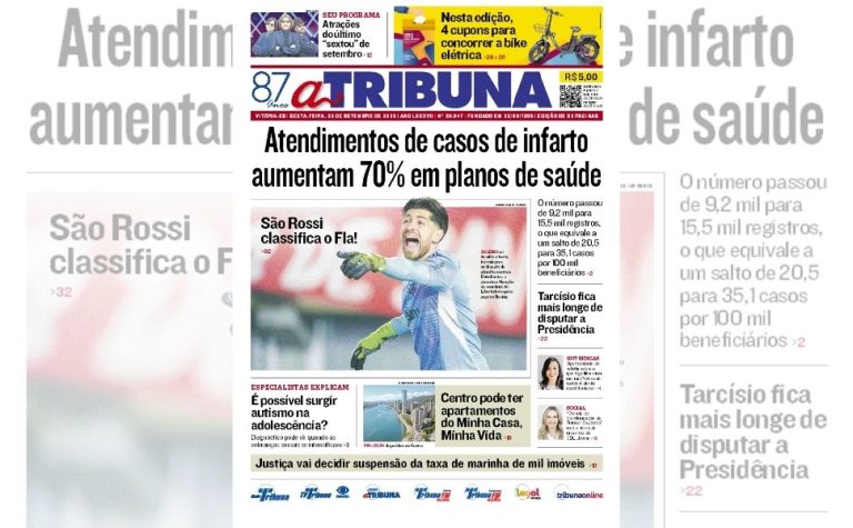 Confira os destaques do jornal A Tribuna desta sexta-feira