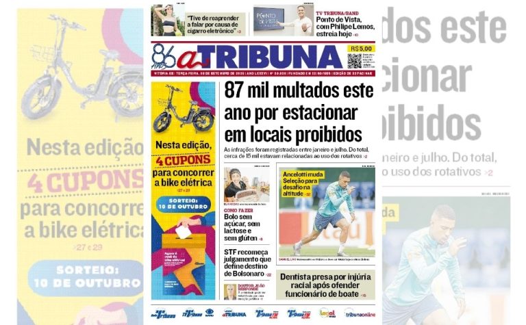Confira os destaques do jornal A Tribuna desta terça-feira