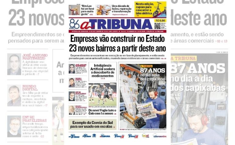 Confira os destaques do jornal A Tribuna deste domingo