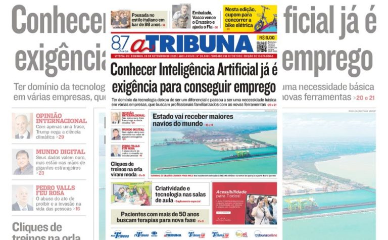 Confira os destaques do jornal A Tribuna deste domingo