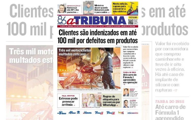 Confira os destaques do jornal A Tribuna deste sábado
