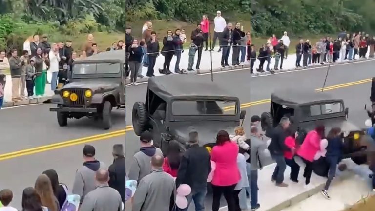 Jipe atropela 4 pessoas durante desfile do Dia da Independência. Veja o vídeo: