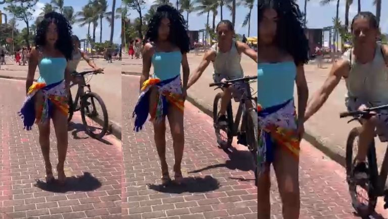 Modelo é assediada durante sessão de fotos em praia do Recife
