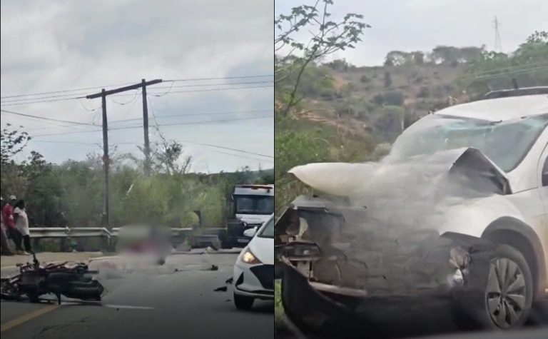 Motociclista morre após invadir contramão e atingir caminhonete no Noroeste do ES